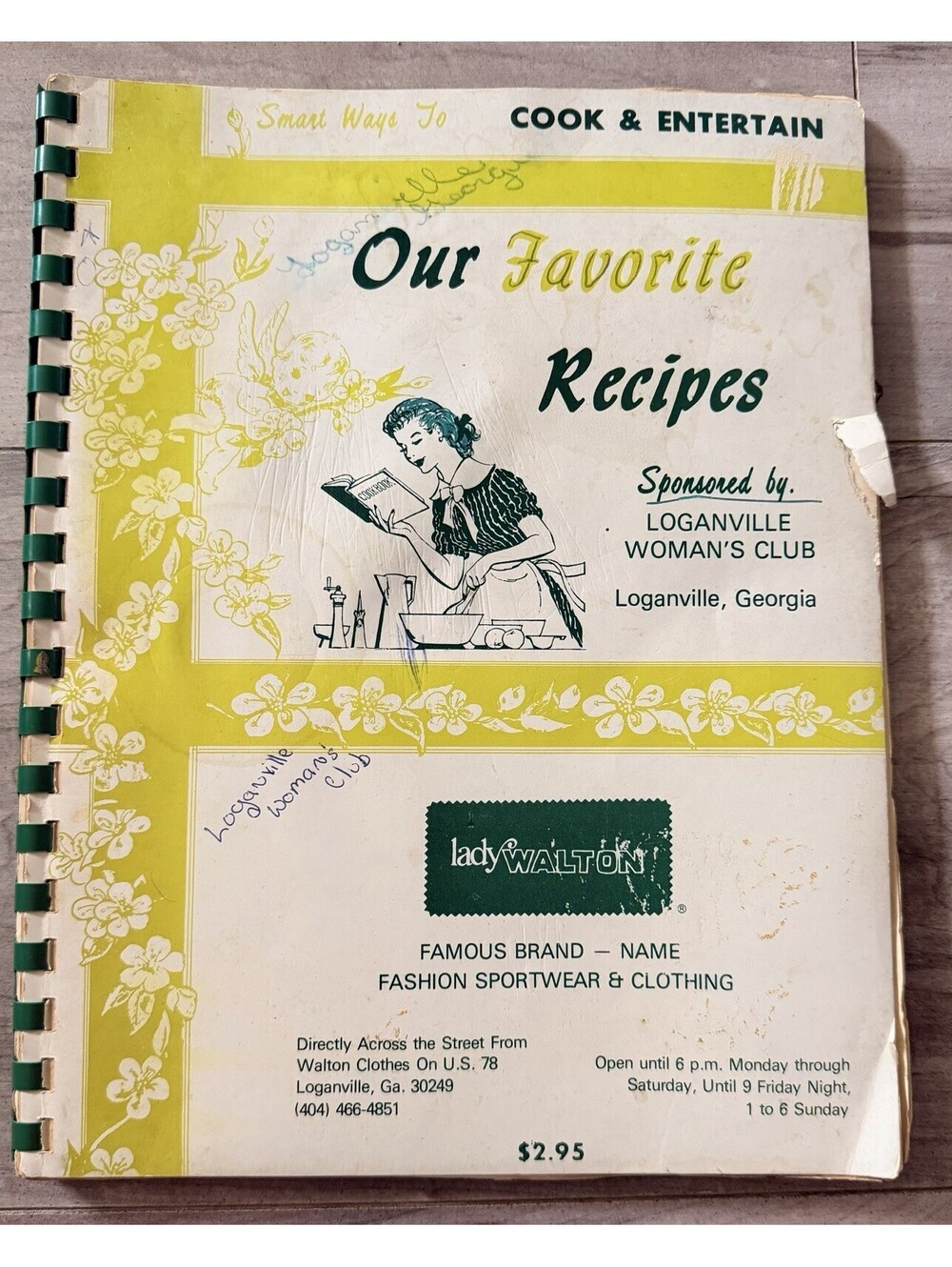Vintage Our Favorite Recipes Loganville GA Woman’s Club Cookbook